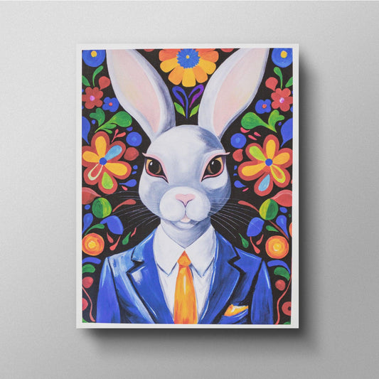 Archie the Rabbit Blank Card - Kristal Serna, Fine Artist