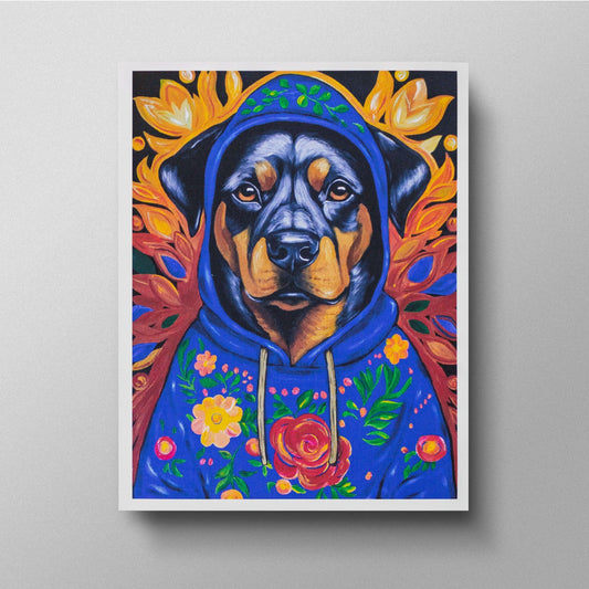 Buster the Rottweiler Blank Card - Kristal Serna, Fine Artist