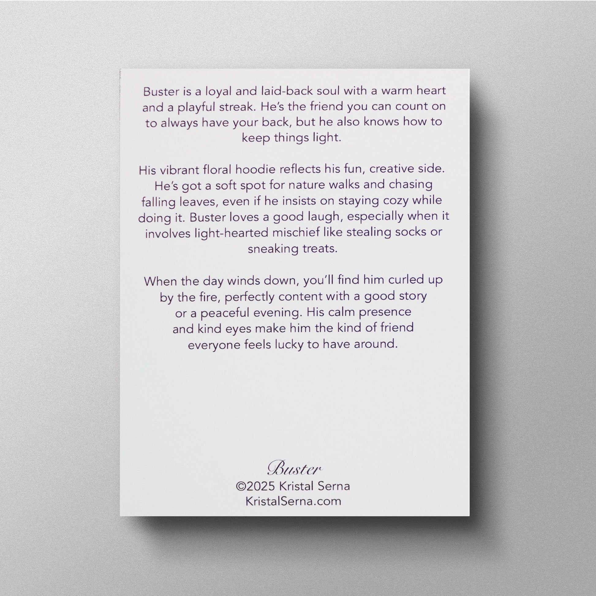 Buster the Rottweiler Blank Card - Kristal Serna, Fine Artist