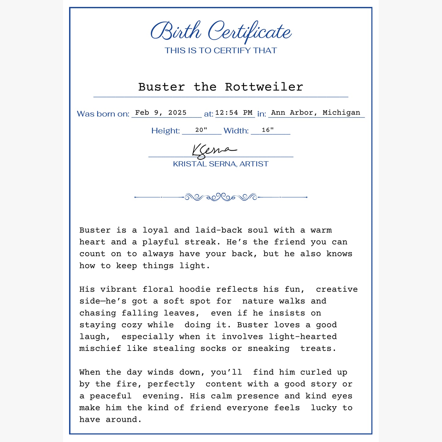 Kristal Serna, Fine Artist