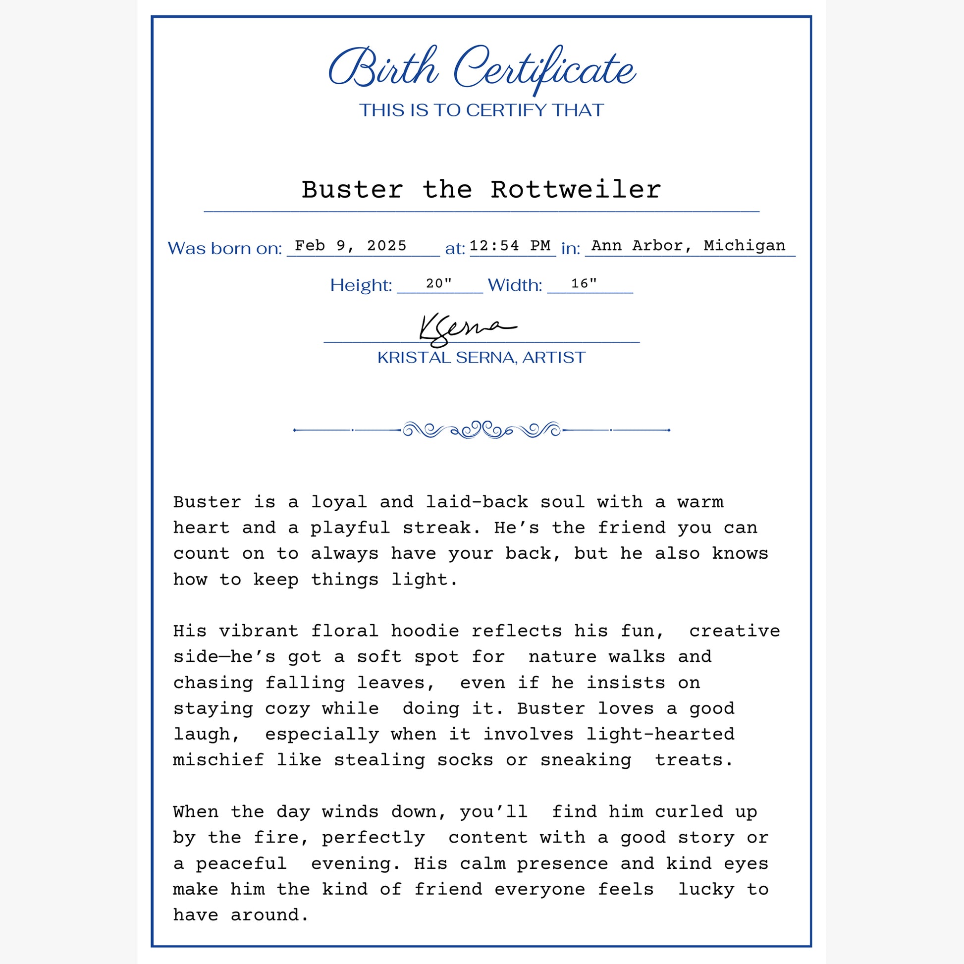 Kristal Serna, Fine Artist