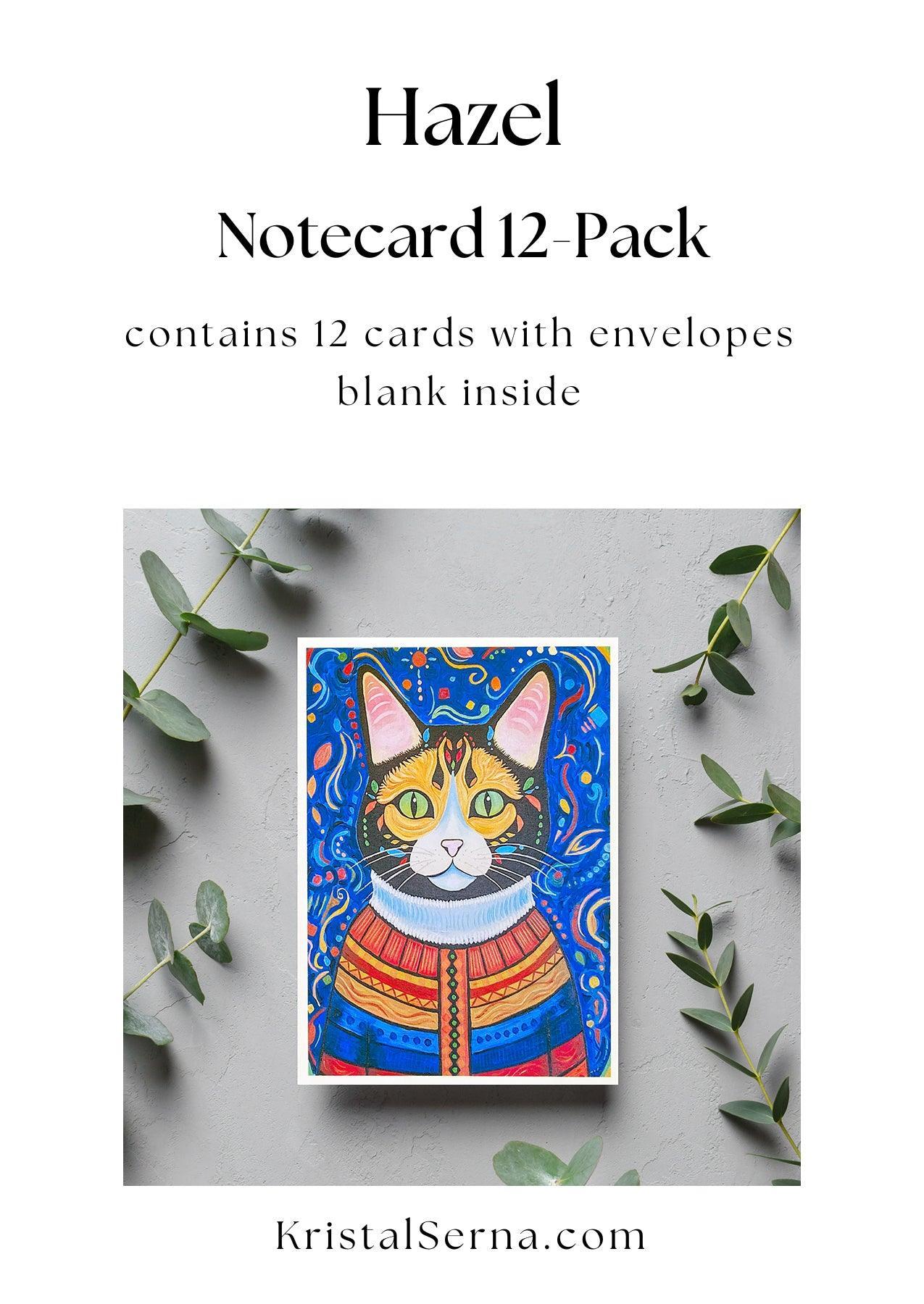 Hazel the Cat Blank Card - Kristal Serna, Fine Artist