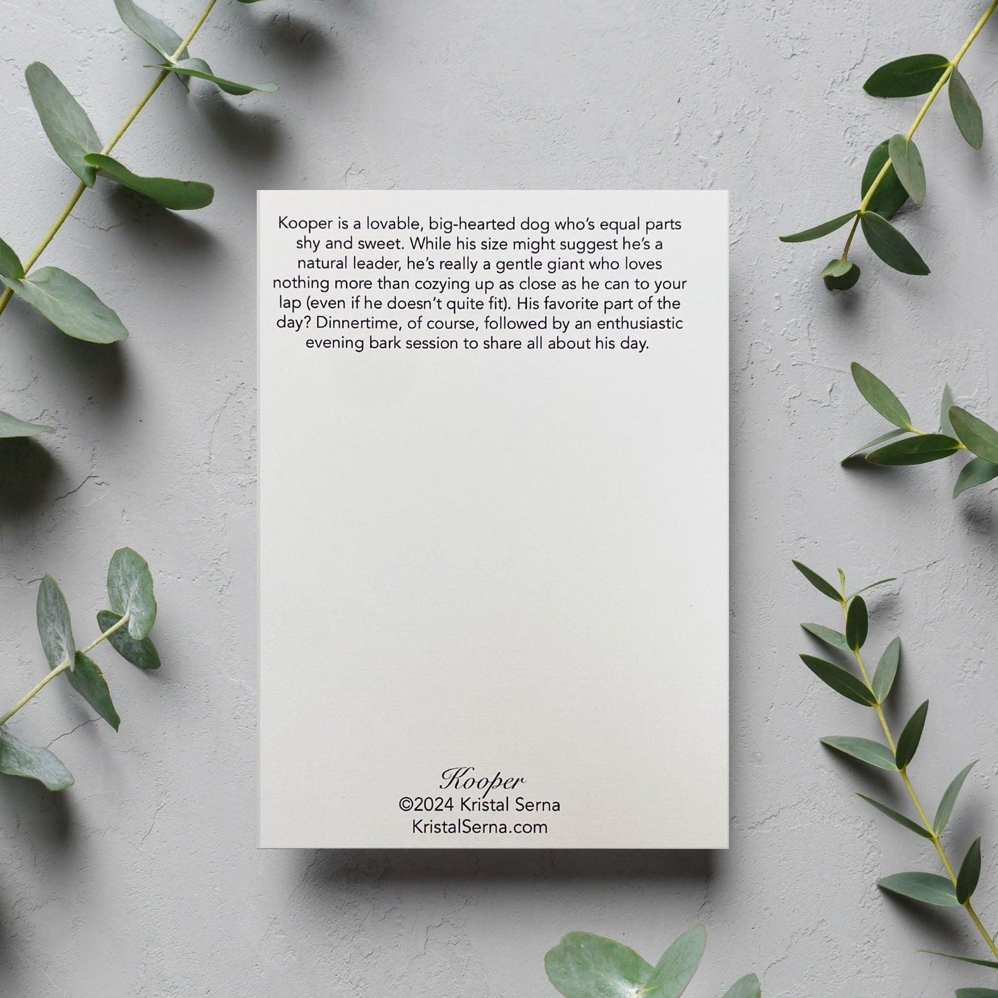 Kooper the Golden Retriever Blank Card - Kristal Serna, Fine Artist