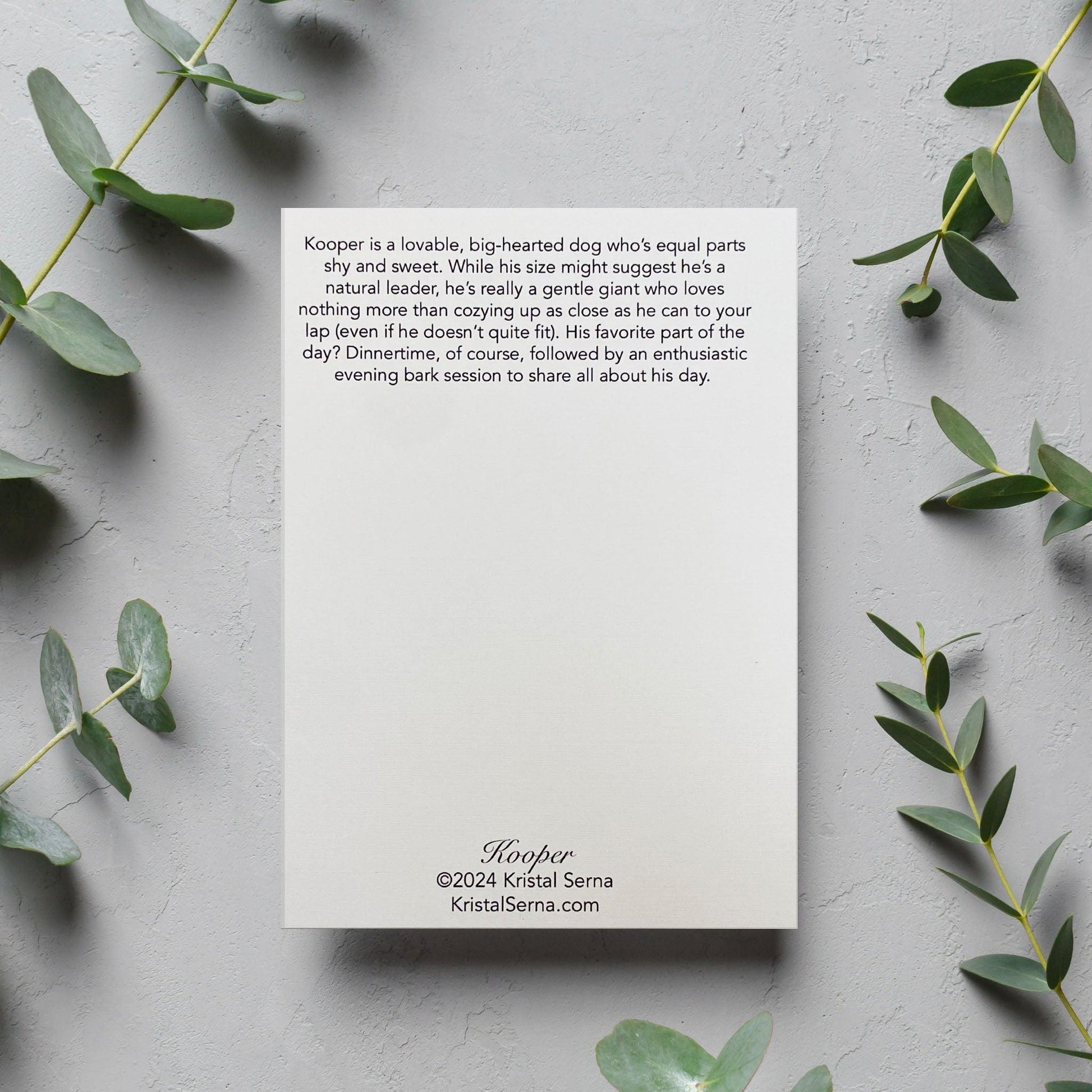 Kooper the Golden Retriever Blank Card - Kristal Serna, Fine Artist