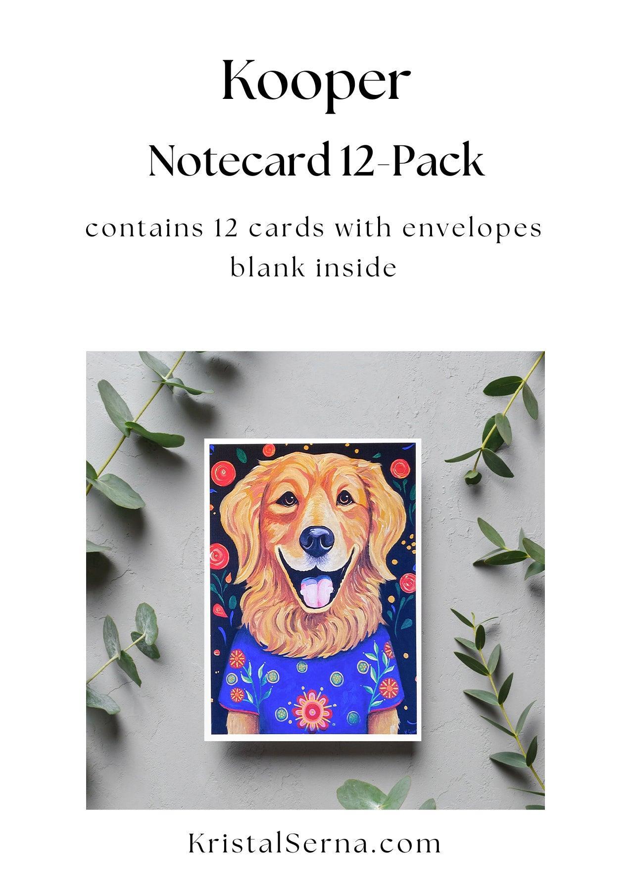Kooper the Golden Retriever Blank Card - Kristal Serna, Fine Artist