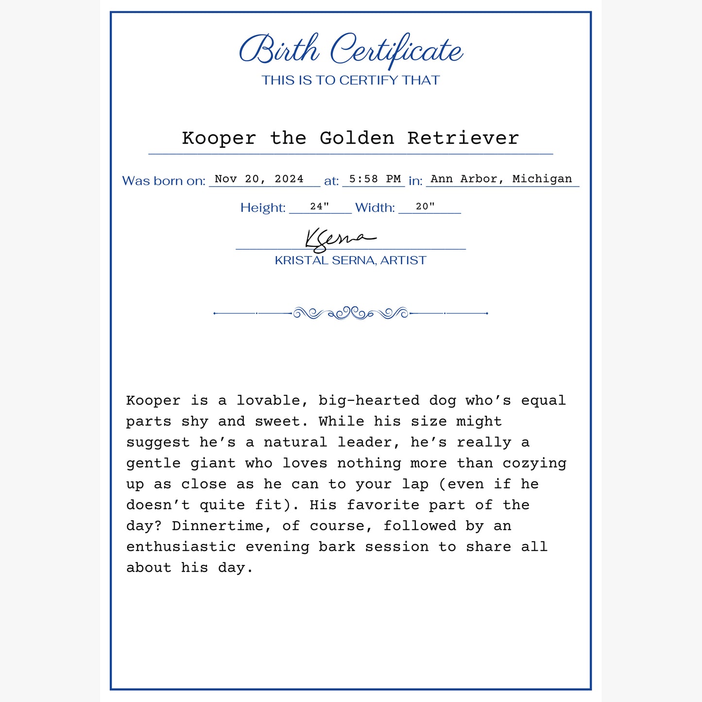 Kristal Serna, Fine Artist