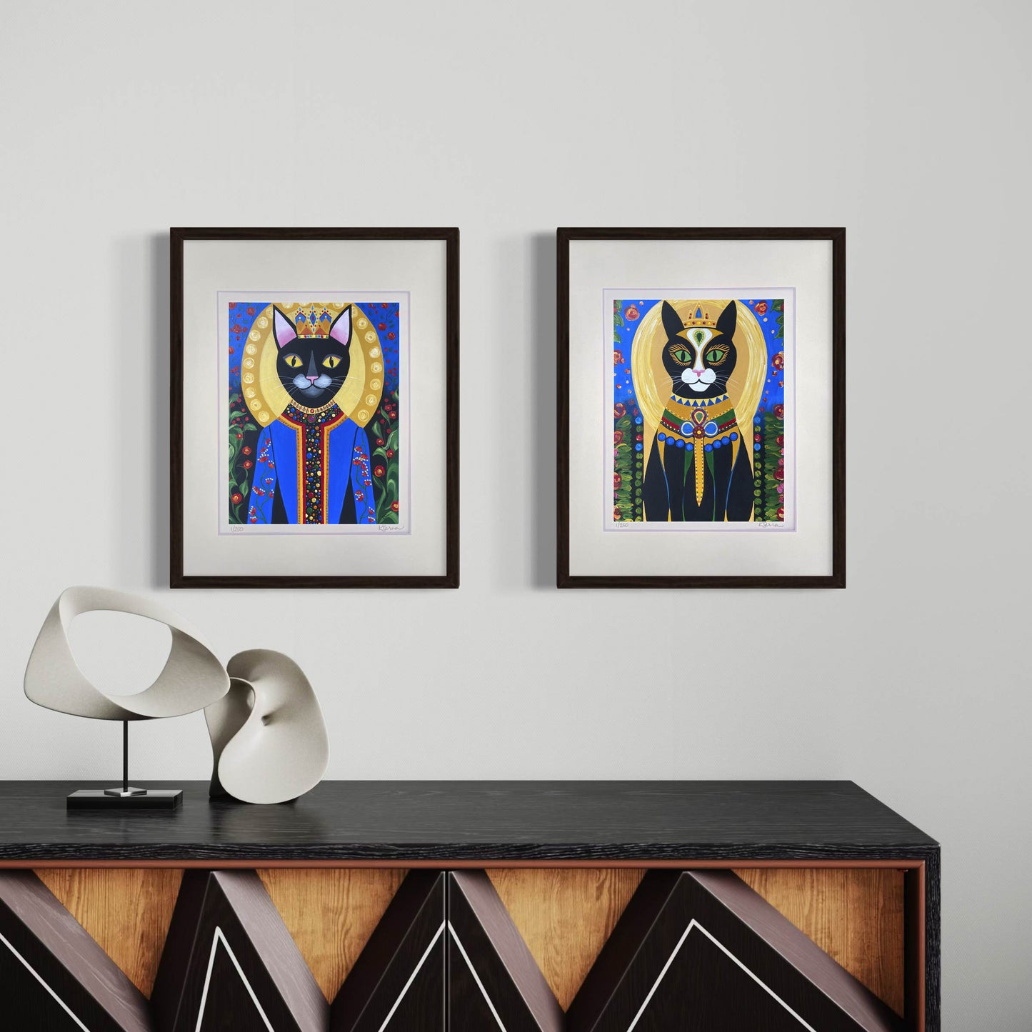 Shadow the Queen Cat Limited Edition Print - Kristal Serna, Fine Artist