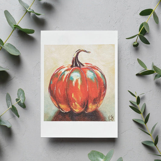Pumpkin Perfection Blank Card - Kristal Serna, Fine Artist