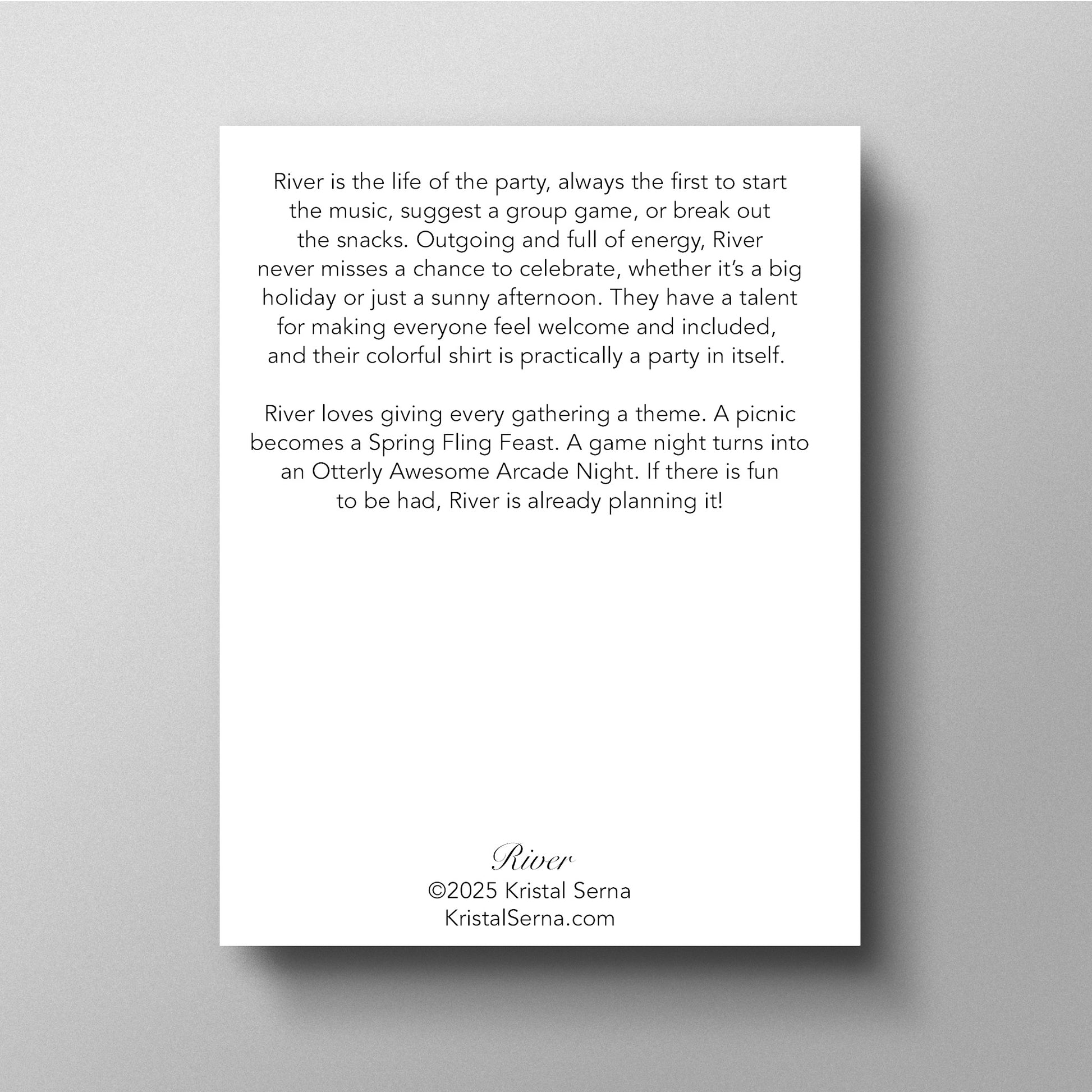 White card with black text on a gray background