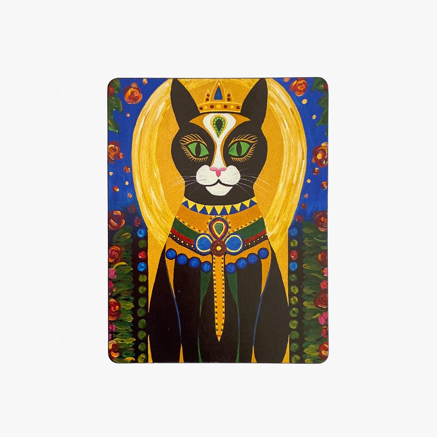 Magnet with a stylized cat design on a white background
