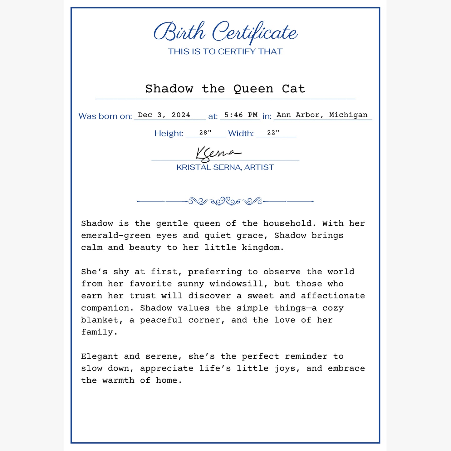 Kristal Serna, Fine Artist