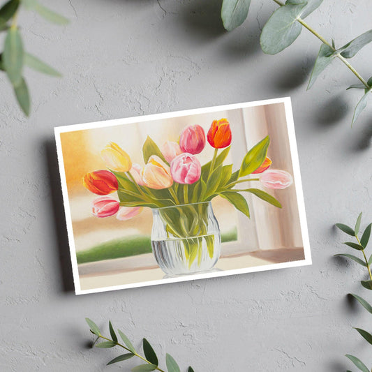 Tulip Treasures Blank Card - Kristal Serna, Fine Artist