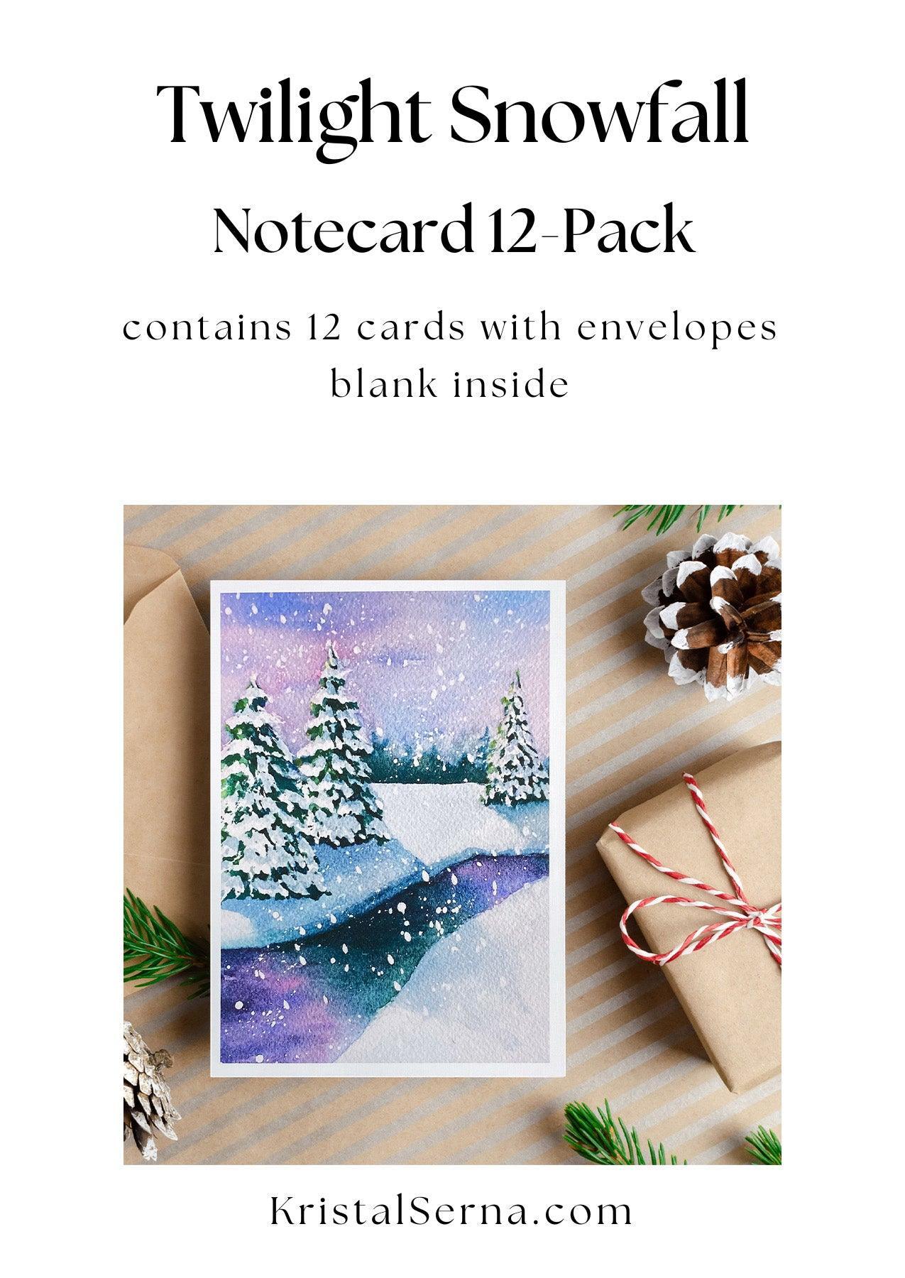 Twilight Snowfall Blank Holiday Card - Kristal Serna, Fine Artist