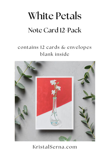 White Petals Blank Card