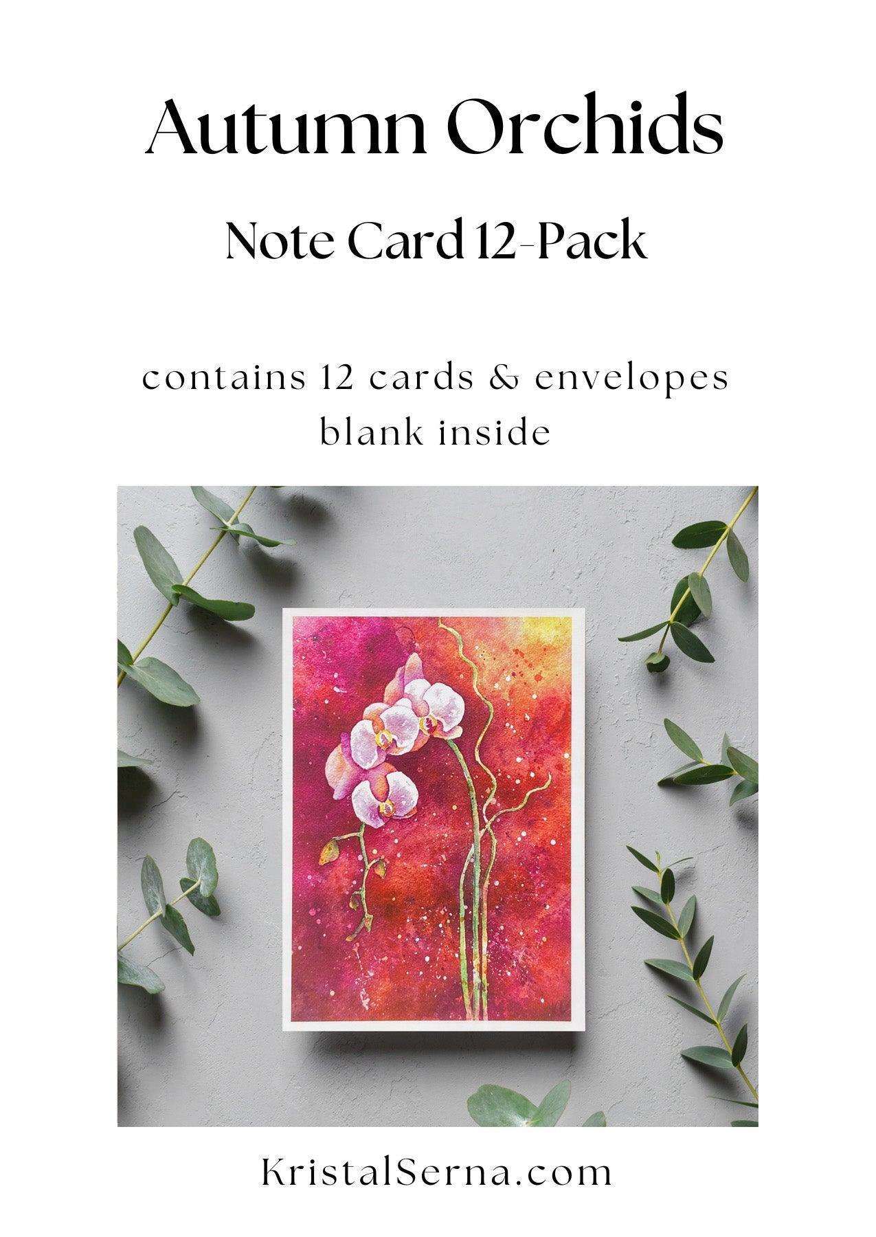 Autumn Orchids Blank Card - Kristal Serna, Fine Artist