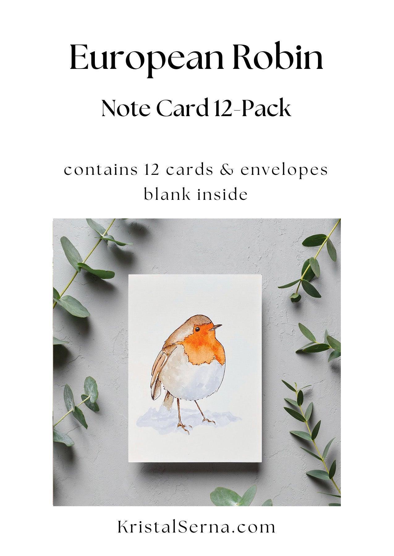 European Robin Blank Card - Kristal Serna, Fine Artist