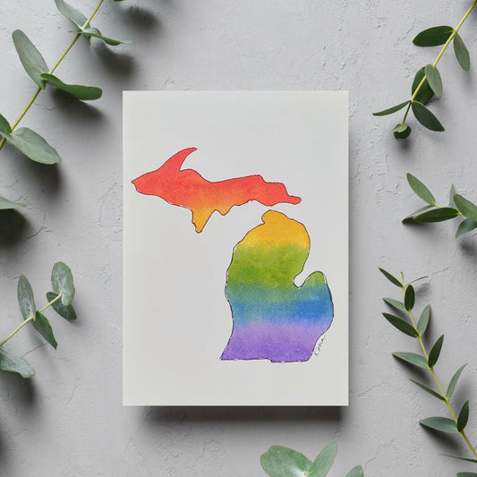 Michigan Love Blank Card - Kristal Serna, Fine Artist
