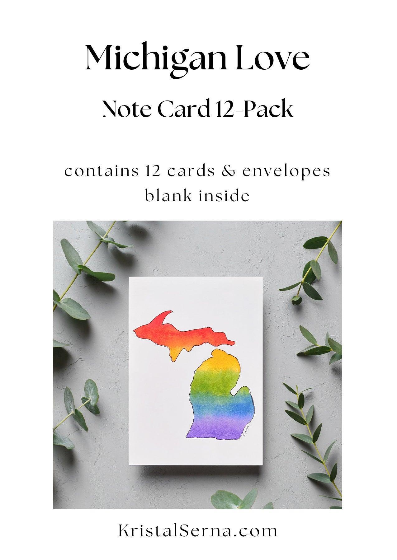 Michigan Love Blank Card - Kristal Serna, Fine Artist
