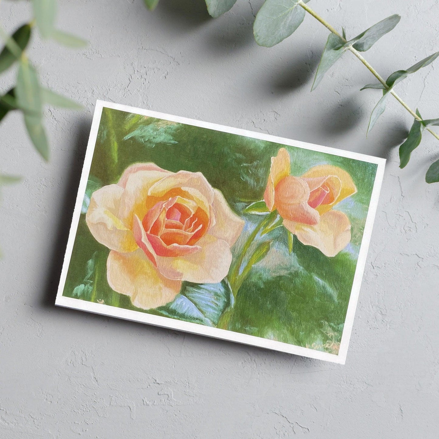 Peaches and Cream Blank Card - Kristal Serna, Fine Artist