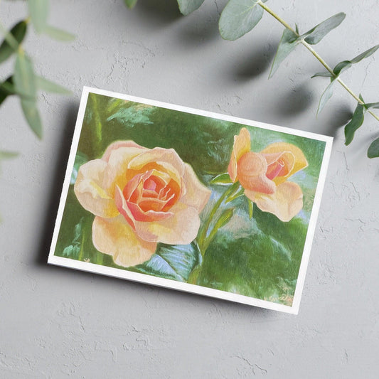 Peaches and Cream Blank Card - Kristal Serna, Fine Artist