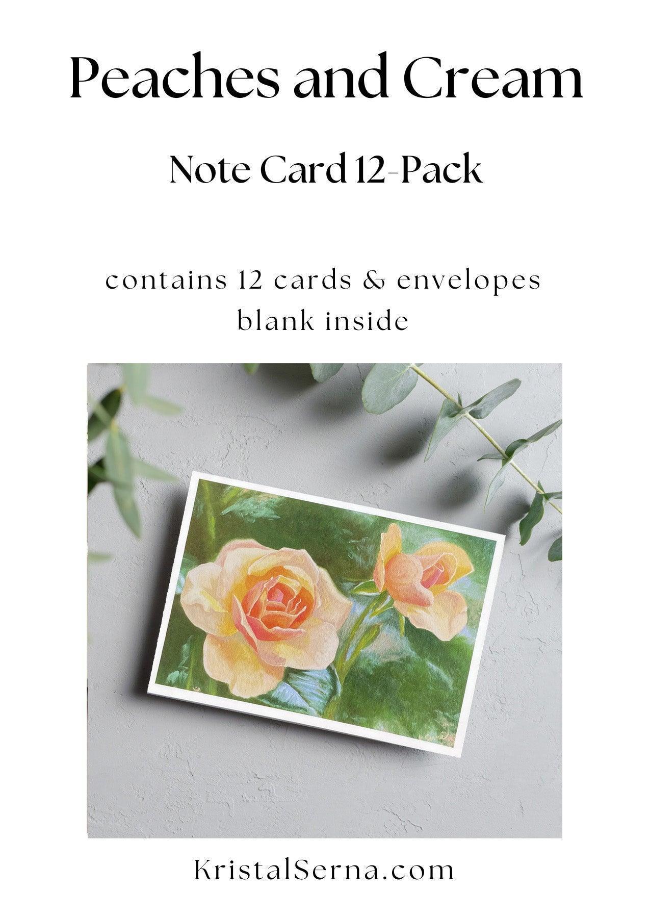 Peaches and Cream Blank Card - Kristal Serna, Fine Artist