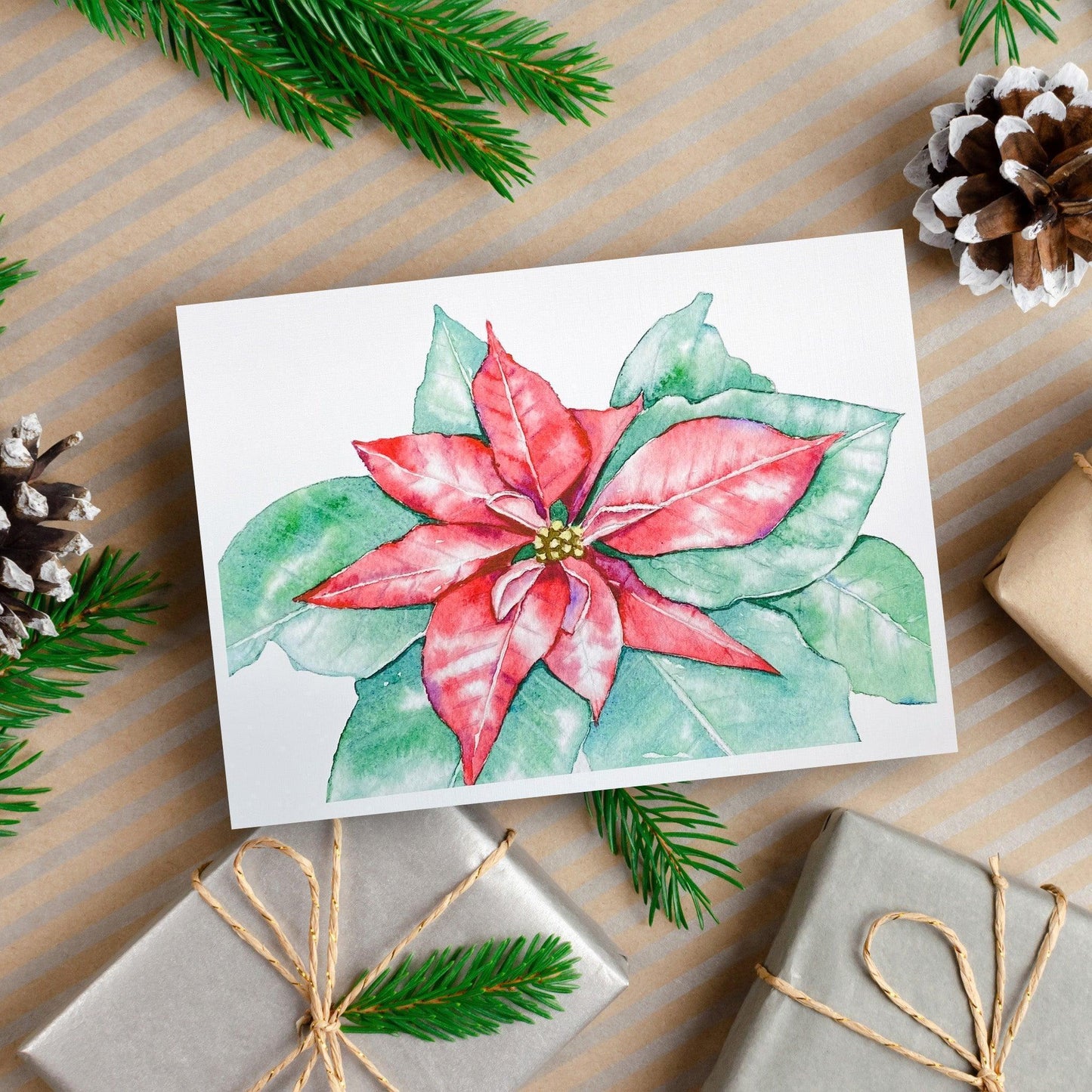 image of Poinsettia Blank Card from Kristal Serna, Fine Artist