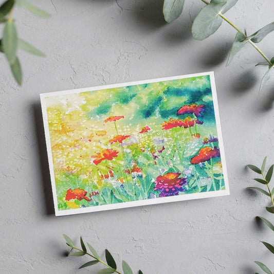 Seeking Sunshine Blank Card - Kristal Serna, Fine Artist