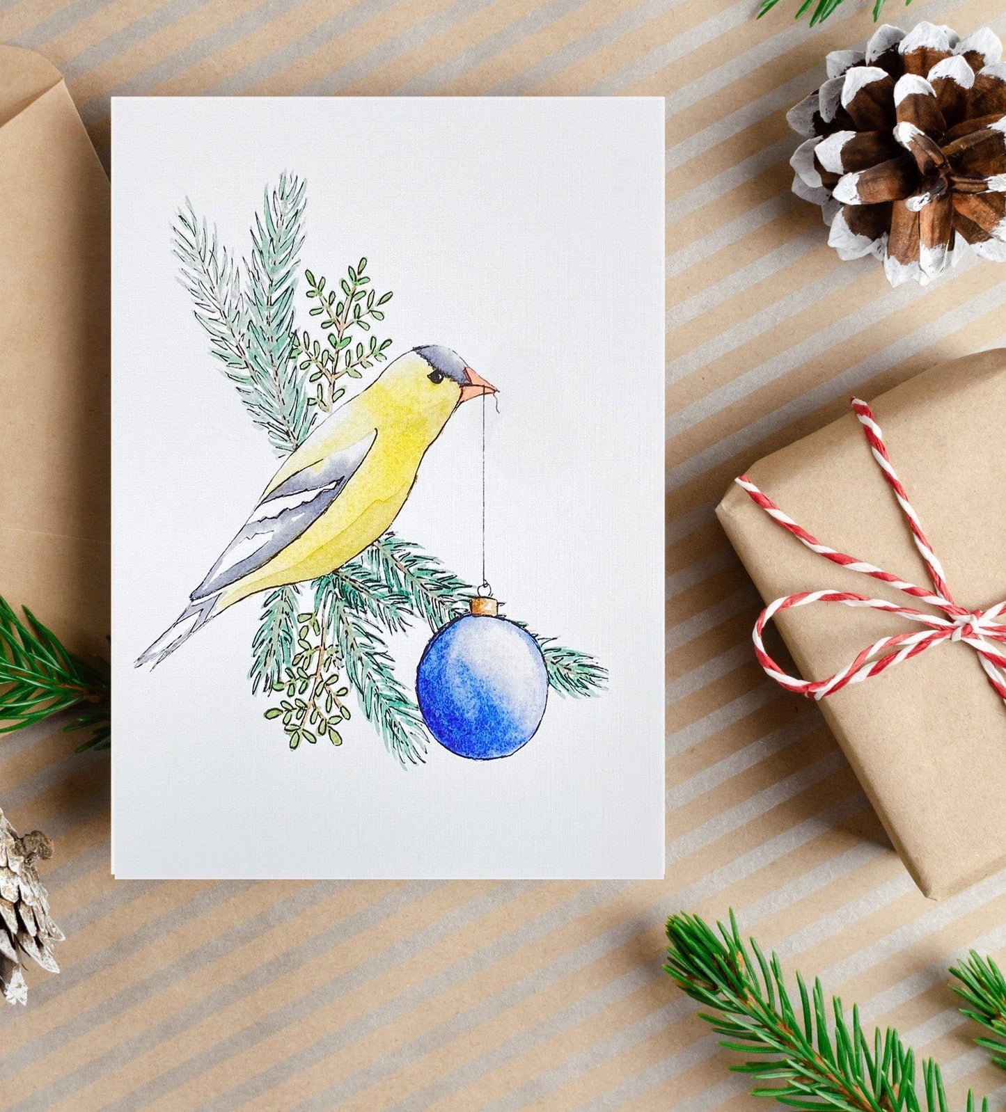 image of Trim the Tree Blank Christmas Card from Kristal Serna, Fine Artist