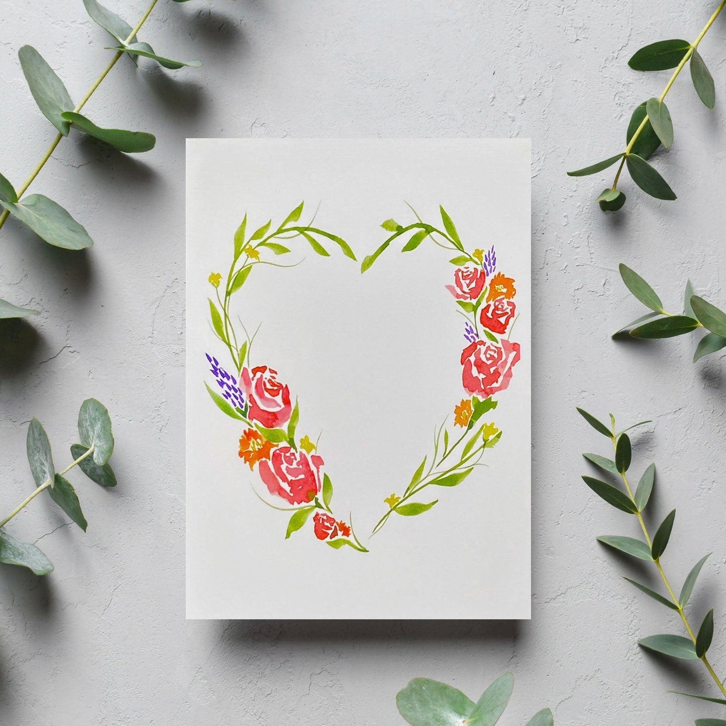 With All My Heart Blank Card - Kristal Serna, Fine Artist