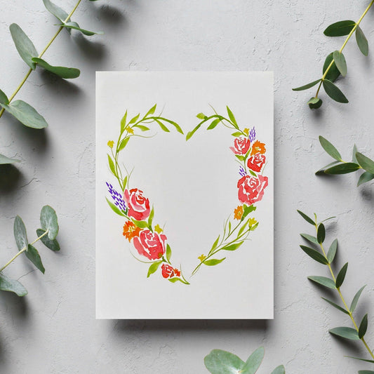 With All My Heart Blank Card - Kristal Serna, Fine Artist