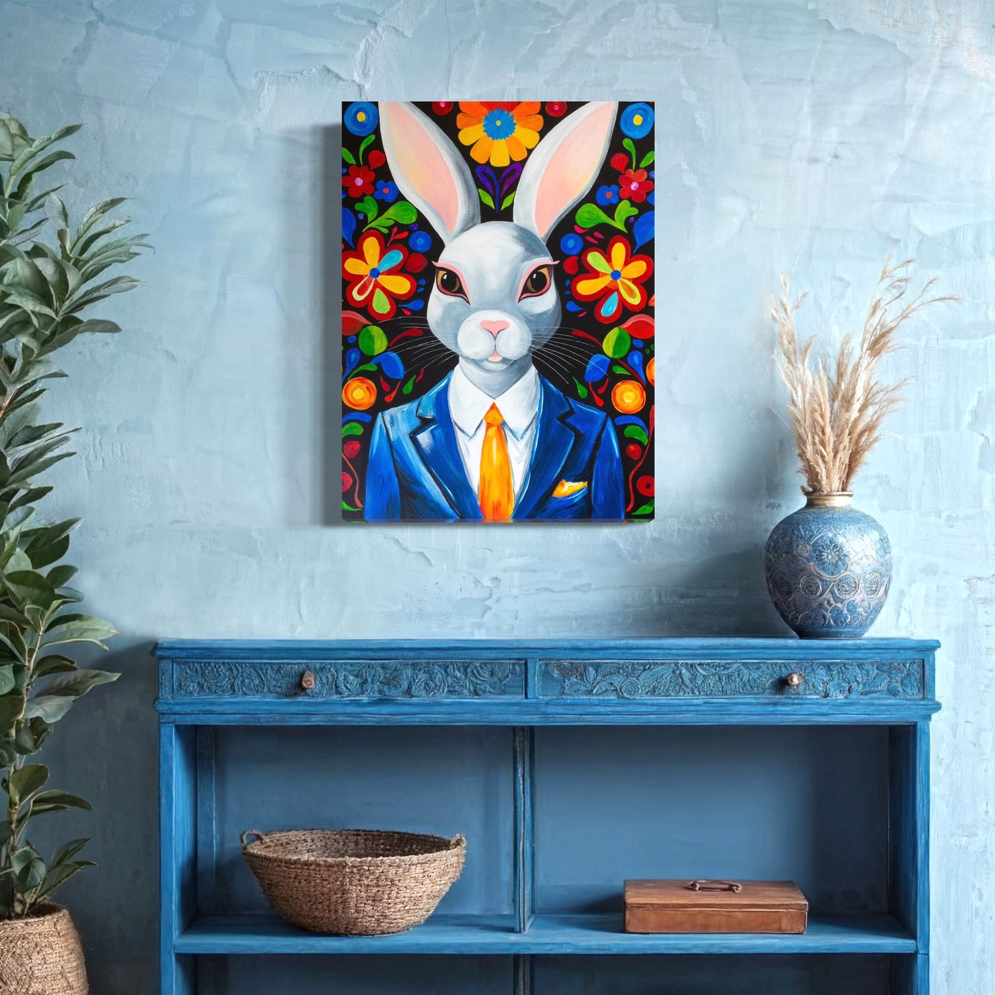 Archie the Rabbit Acrylic Painting, 18x24"