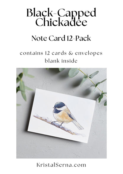 Black Capped Chickadee Blank Card
