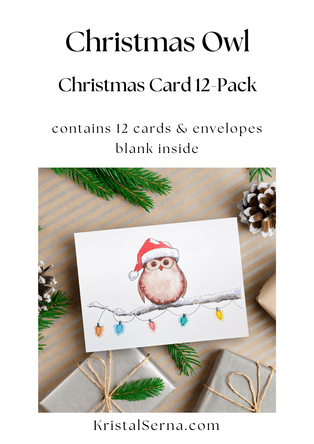 Christmas Owl Blank Card