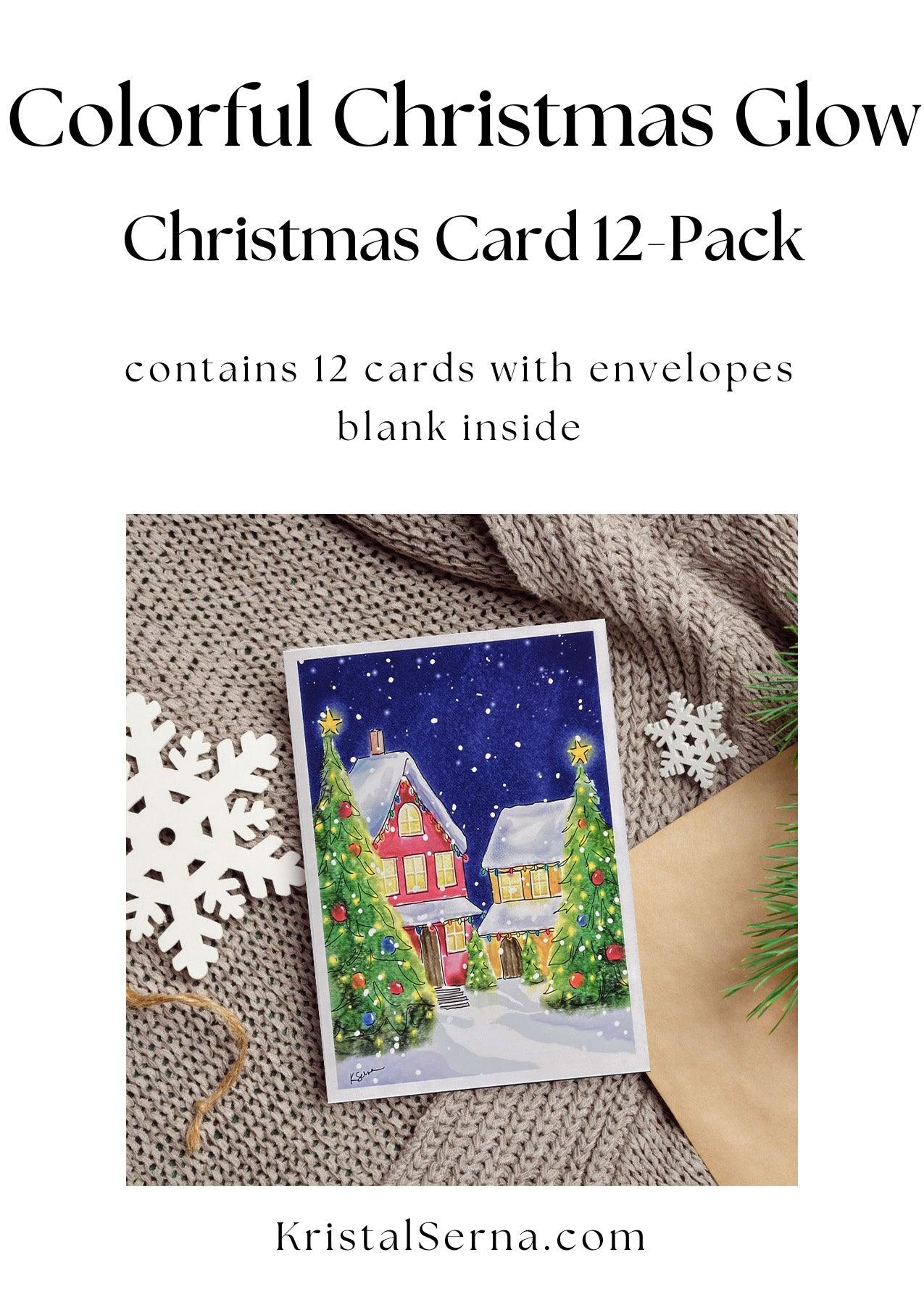 Colorful Christmas Glow Blank Card