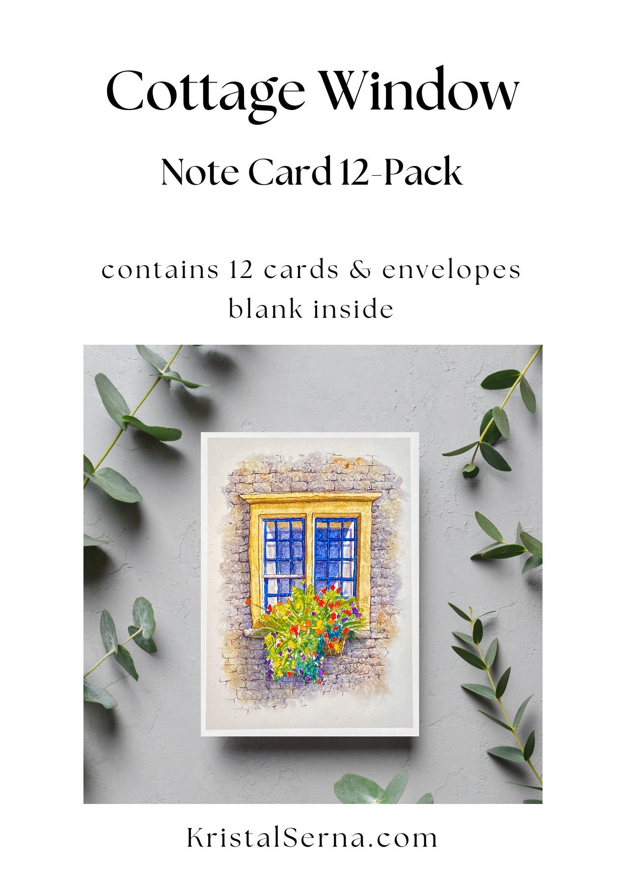 Cottage Window Blank Card