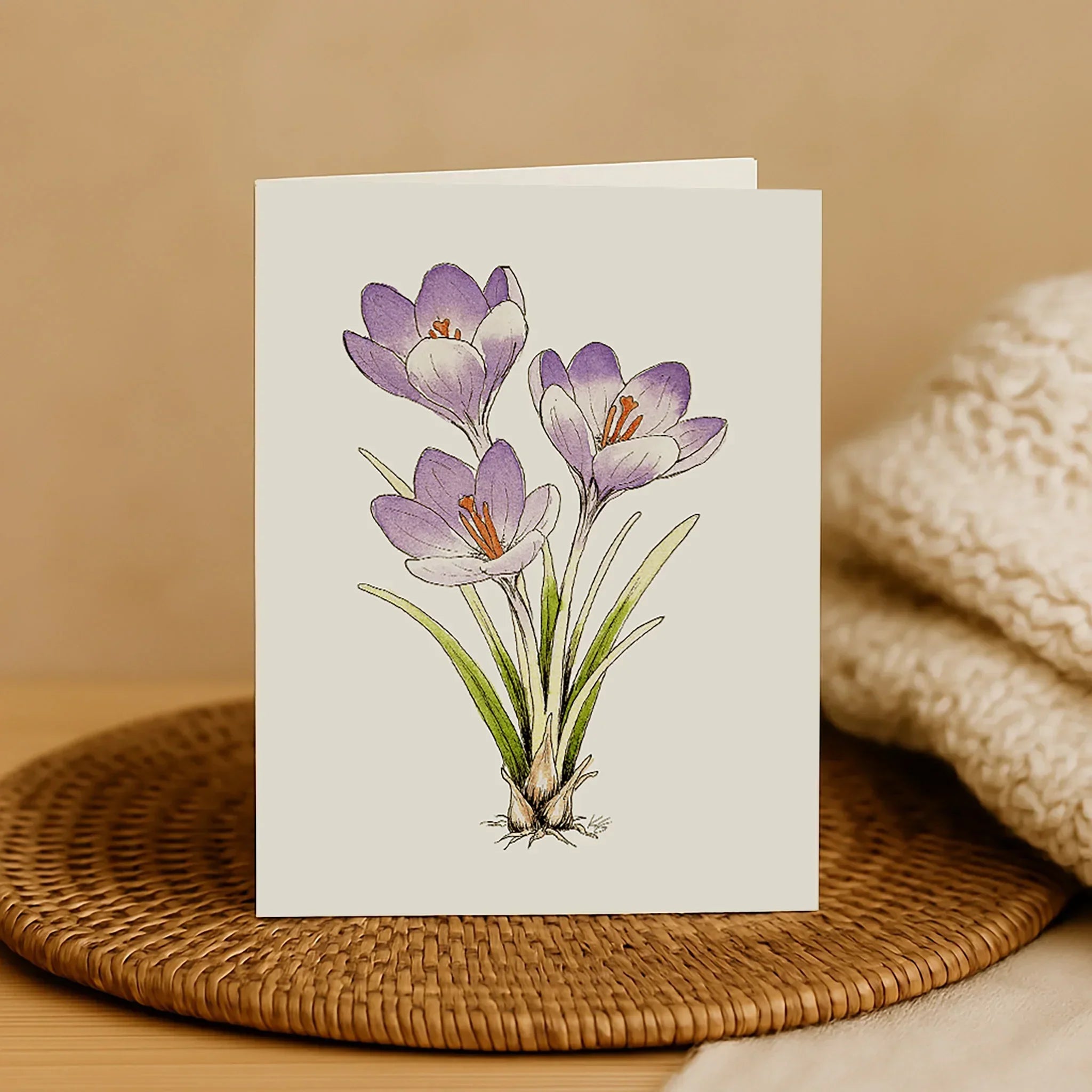 Early Crocus Blank Card - Kristal Serna, Fine Artist