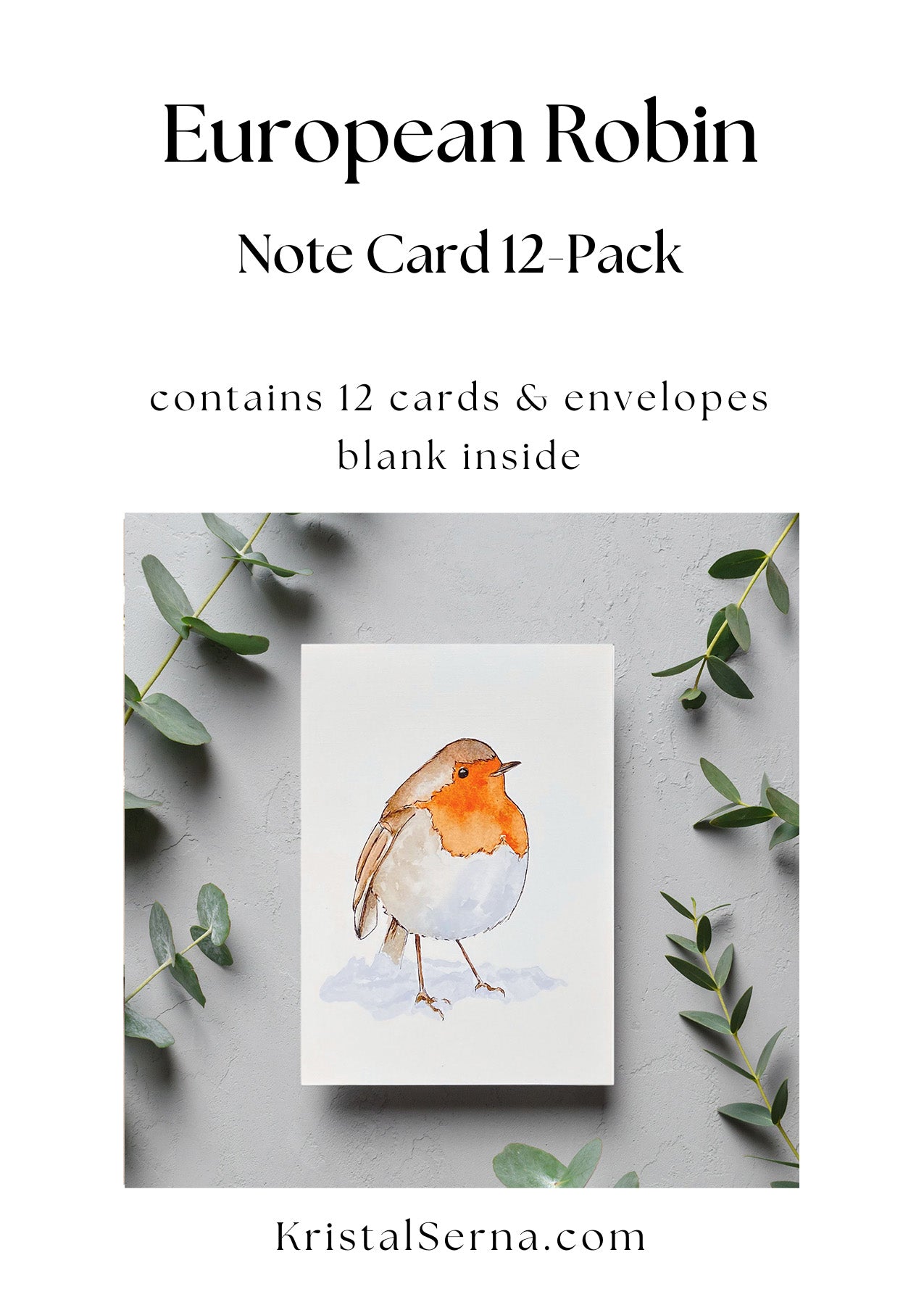 European Robin Blank Card
