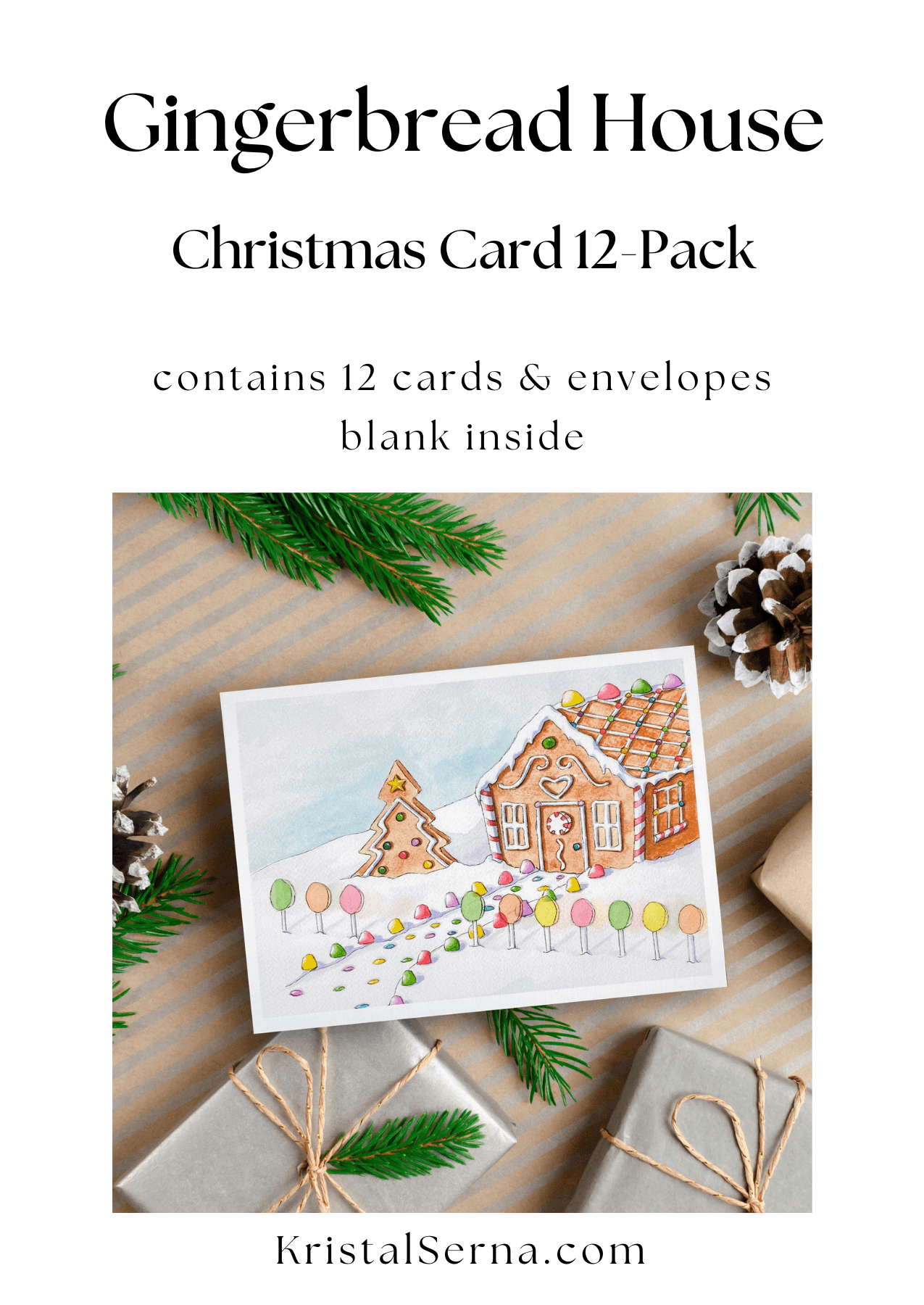 Gingerbread House Blank Holiday Card