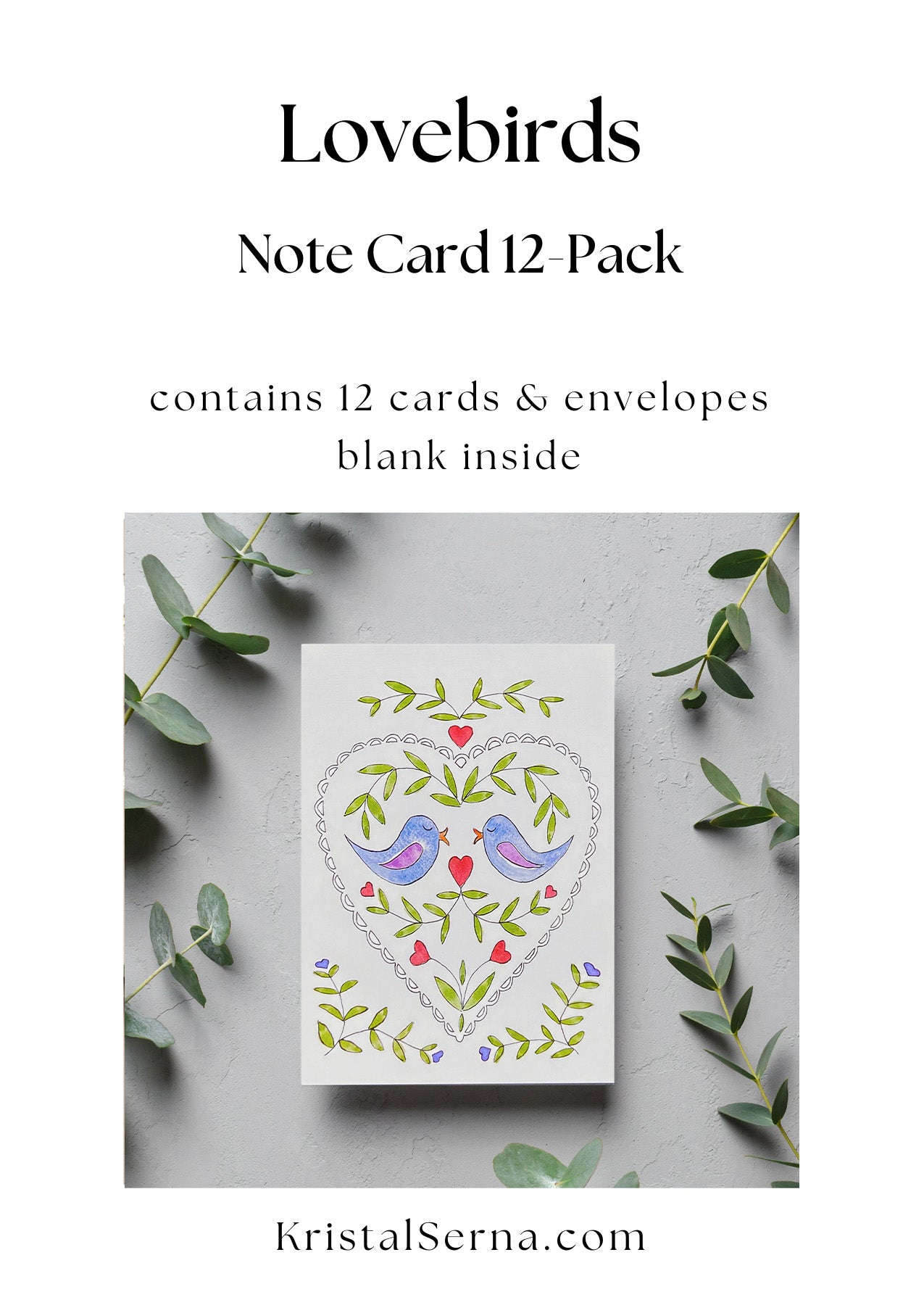 Lovebirds Blank Card