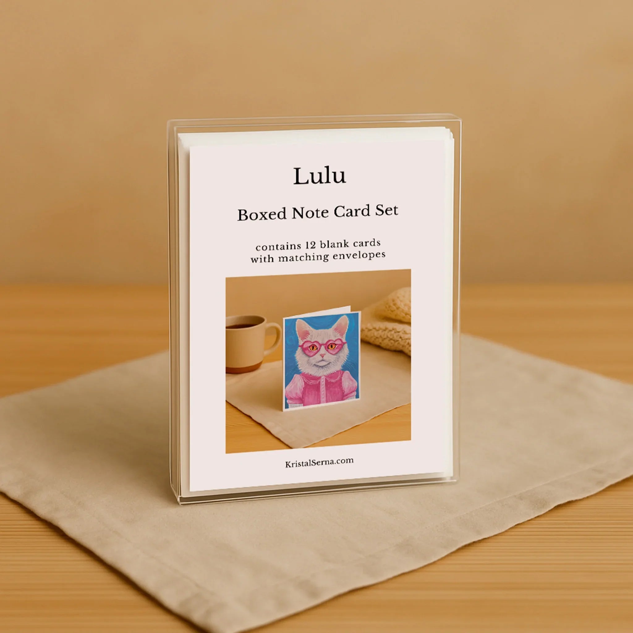 Lulu the White Cat Card