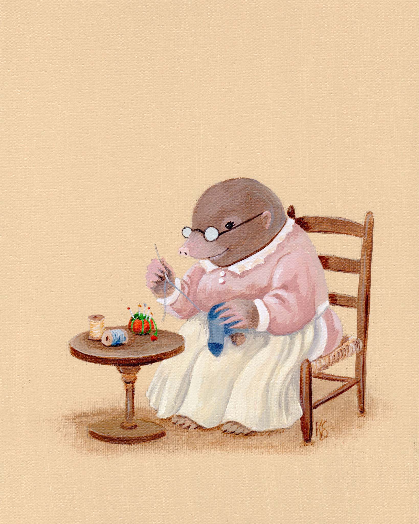 Mending Art Print (Weekly Chores Series)