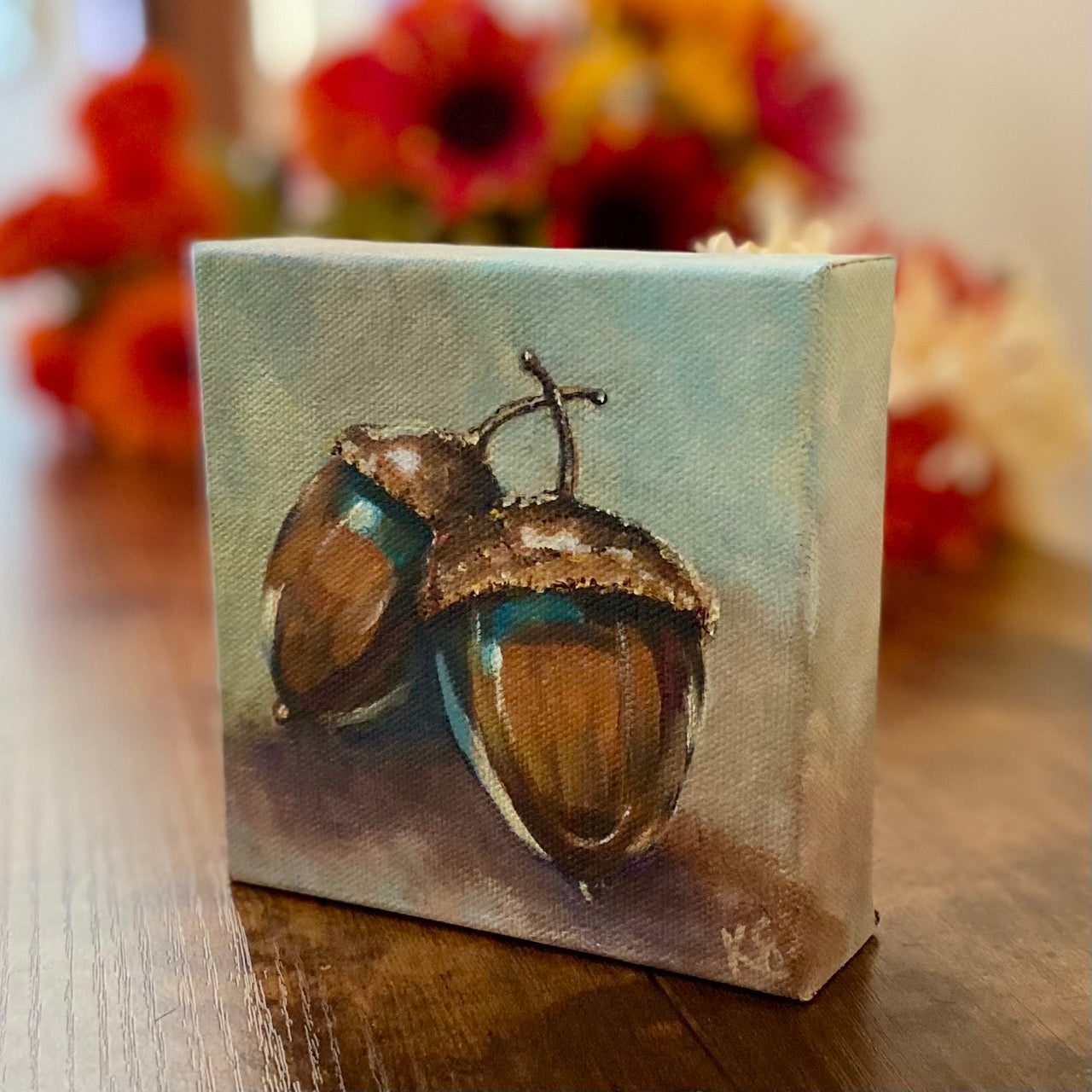 Nuts About Fall Acrylic Painting, 5x5"