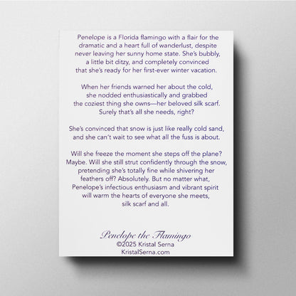 Penelope the Flamingo Blank Card