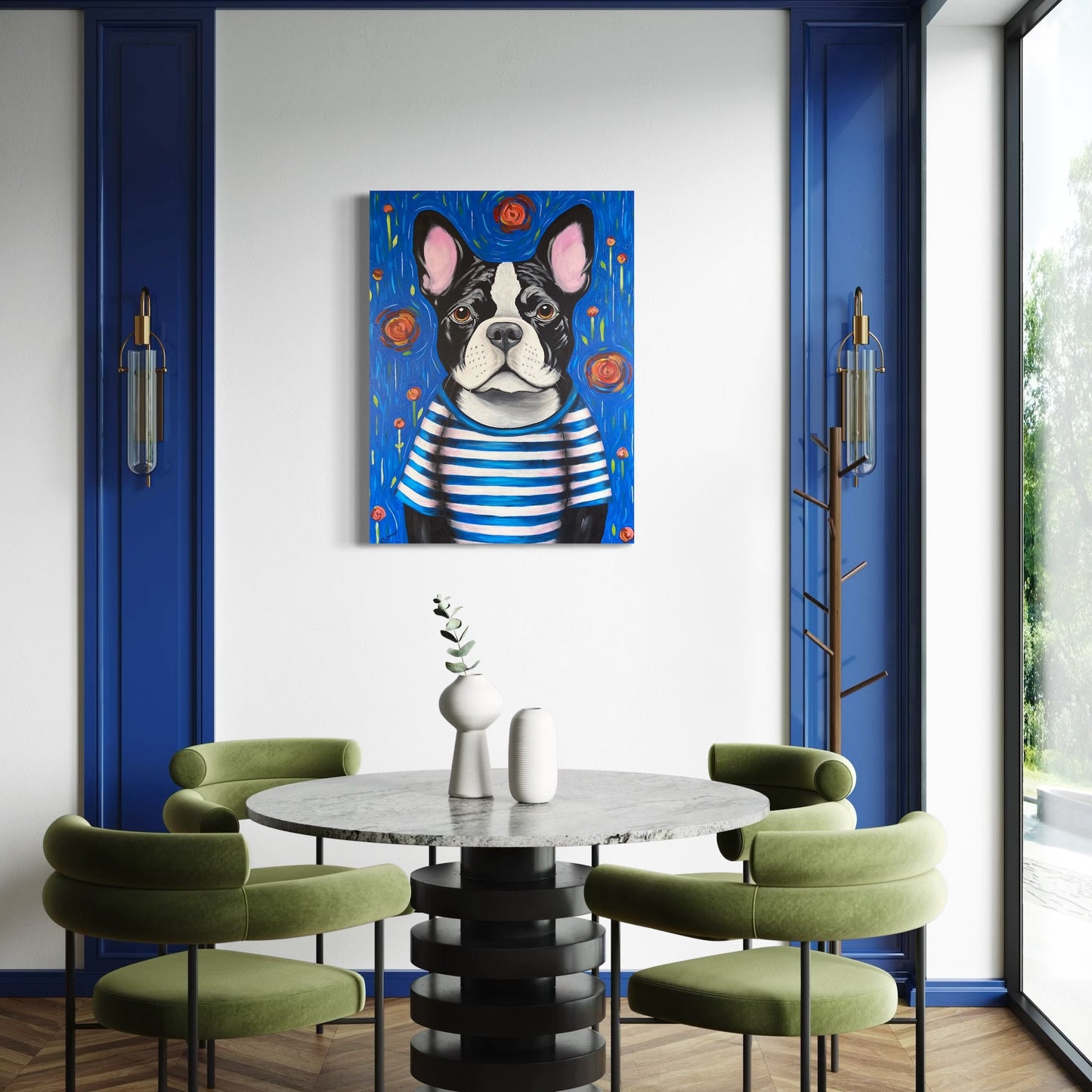 Pierre the French Bulldog Acrylic Painting, 30x40"