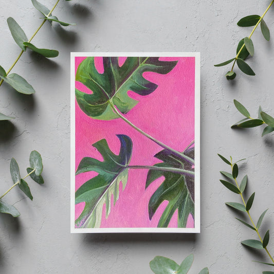Pink Jungle Fantasy Blank Card