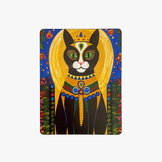 Magnet with a stylized cat design on a white background