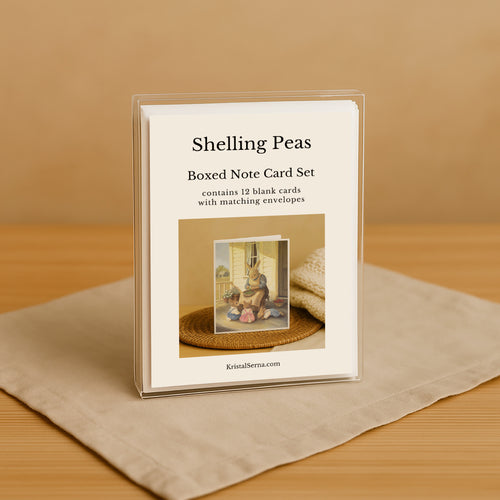 Shelling Peas Blank Card