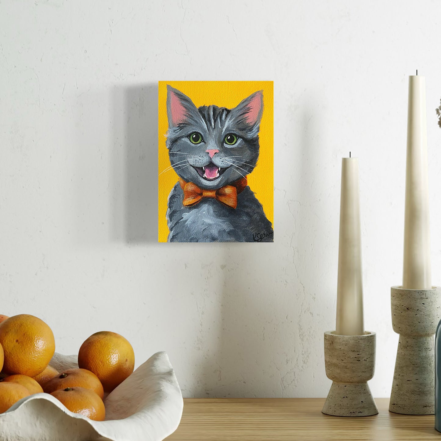 Sir Pounce-a-Lot the Kitten Acrylic Painting, 5x7"