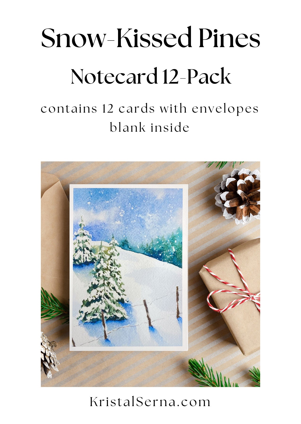 Snow-Kissed Pines Blank Card