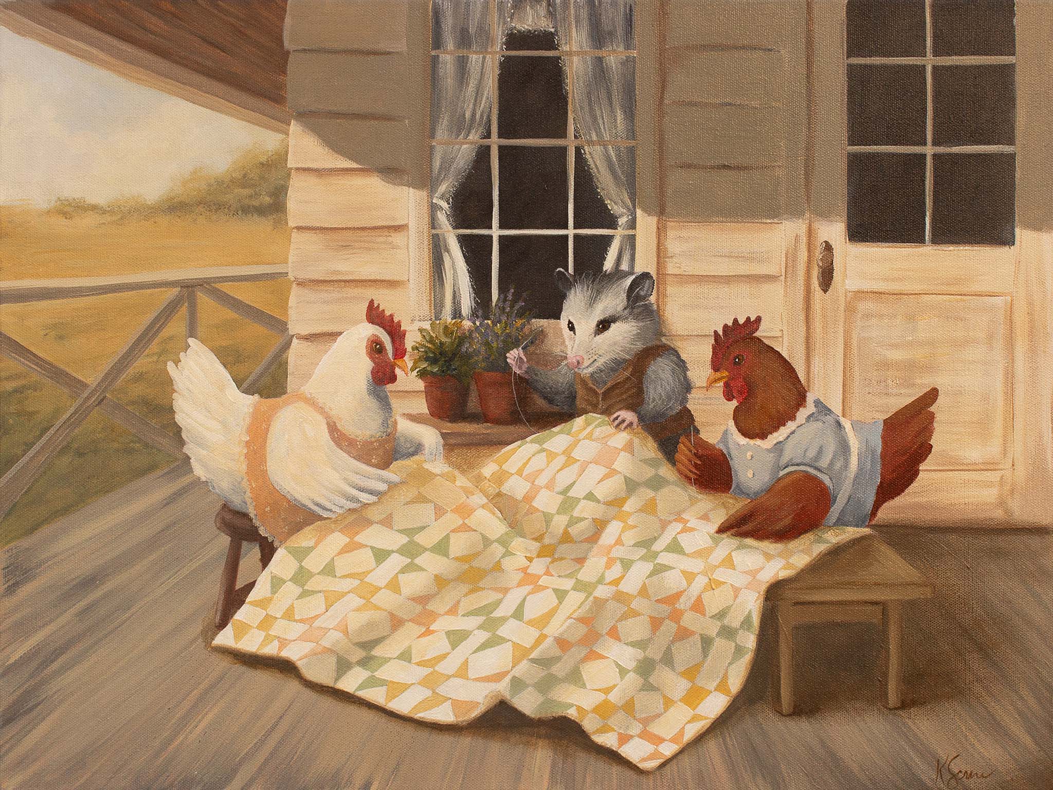 The Quilting Bee Painting